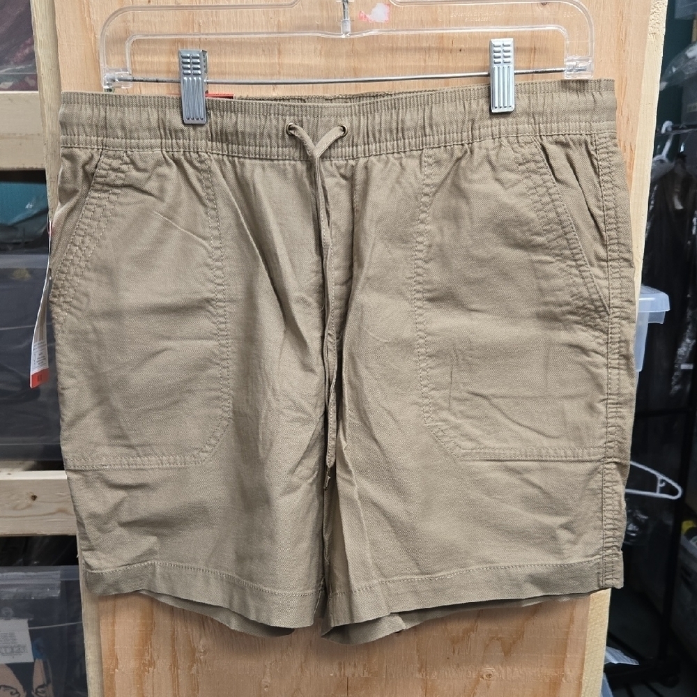 Tahari Size M Beige Cotton Utility Shorts